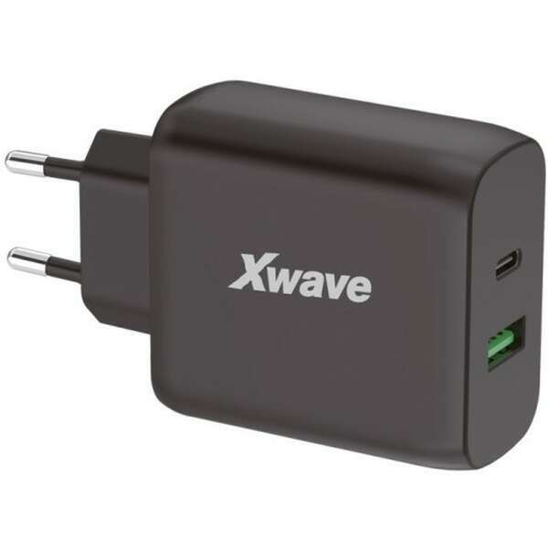 X WAVE GaN65w-AC 65W USB-A + USB-C, Crni X WAVE GaN65w-AC 65W USB-A + USB-C, Crni