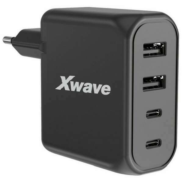 X WAVE GaN100-2A2C 100w, 2USB-A + 2USB-C, Crni X WAVE GaN100-2A2C 100w, 2USB-A + 2USB-C, Crni