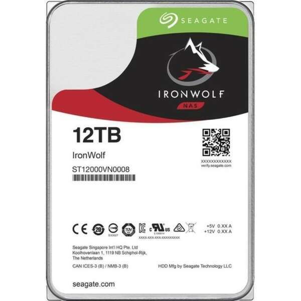 SEAGATE 12TB SATA III 256MB ST12000VN0008 Ironwolf