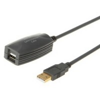 E-GREEN Kabl 2.0 USB A - USB A M / F (nastavak) 5m crni (sa pojacivacem)