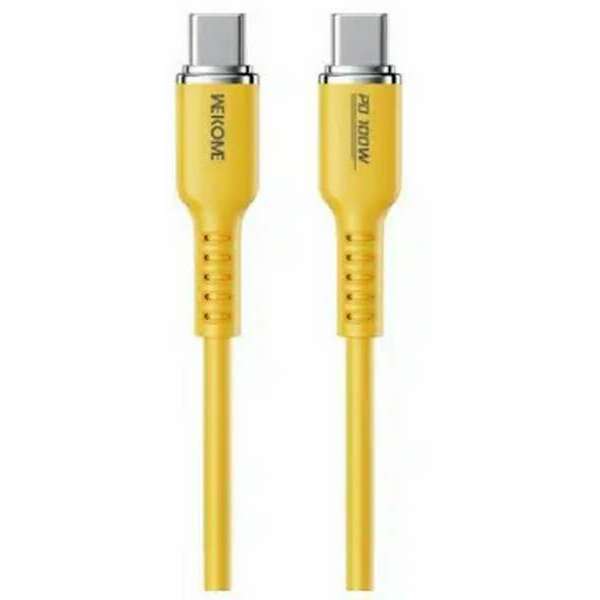 WEKOME Kabl 3.1 USB tip C M/M 1.2m, za Superbrzo punjenje 100W/480Mbps, Silicon Soft, zuti WDC-11