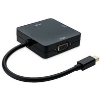 E-GREEN Adapter Mini DisplayPort (M) - HDMI+VGA+DVI-I Dual Link (F) crni 