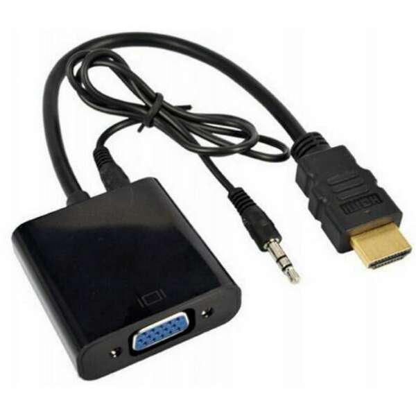 E-GREEN Adapter - Konvertor HDMI (M) - VGA D-sub (F) + Audio kabl 3.5mm (M/M) 