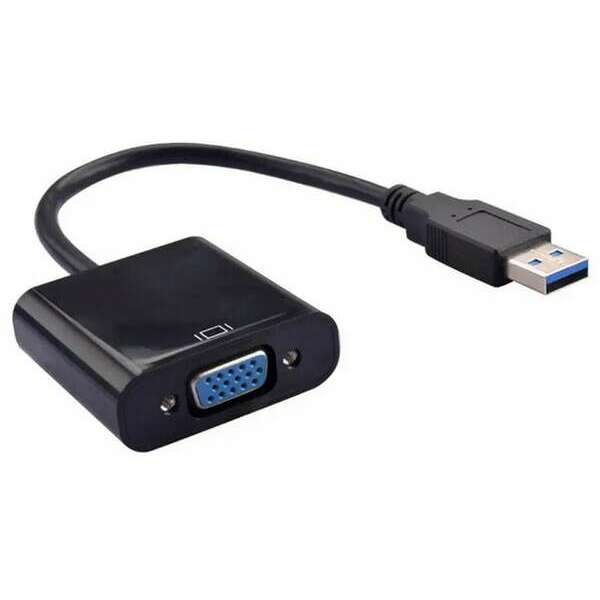 E-GREEN Adapter USB 3.0 (M) - VGA (F) crni