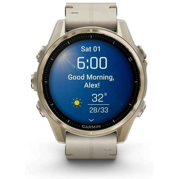 GARMIN Fenix 8 43mm Sapphire Fog Gray Leather