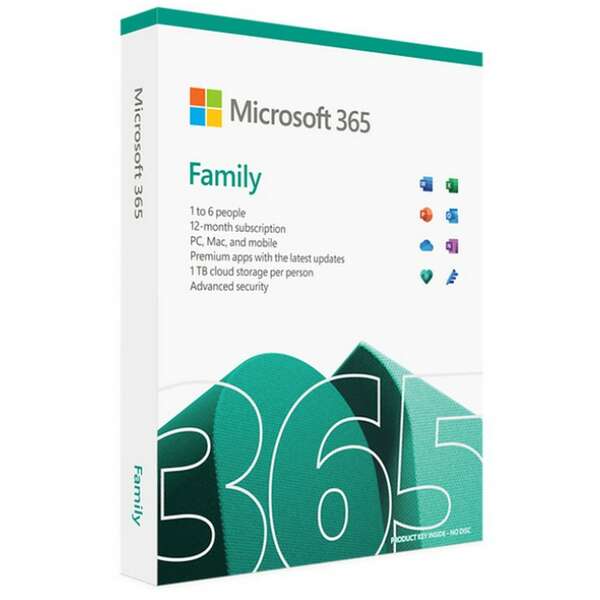 MICROSOFT Retail Microsoft 365 Family FY25H2 /32bit/64bit/English/6 korisnika/1 godina EP2-32329