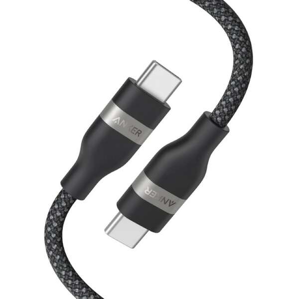 ANKER USB-C to USB-C Cable (3ft, 240W, Upcycled-Braided) Black