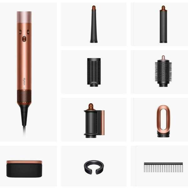 DYSON Airwrap 123682 Amber Silk/Pink Champagne Straight+Wavy