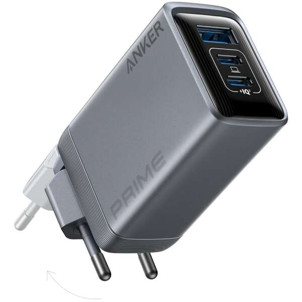 ANKER Prime Charger (100W, 3 Ports, GaNPrime) Silver (A2688341)