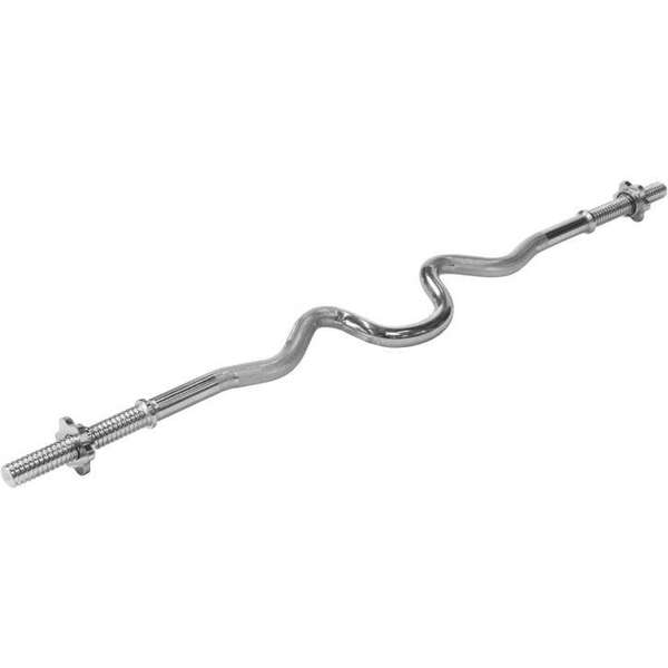 GORILLA SPORTS Super kriva EZ sipka za tegove (120 cm + 2 zvezdaste matice)