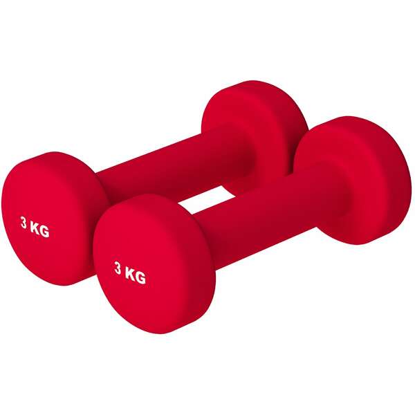 GORILLA SPORTS Set bucica za aerobik (2 x 3 kg / Crveni)