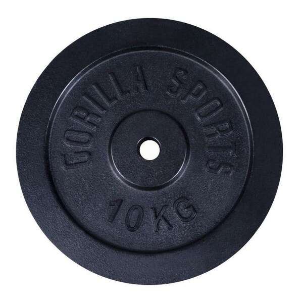 GORILLA SPORTS Teg od livenog gvozdja (10 kg / Crni)
