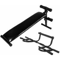 GORILLA SPORTS Kosa klupa za trbusnjake + Multifunkcionalno zidno vratilo