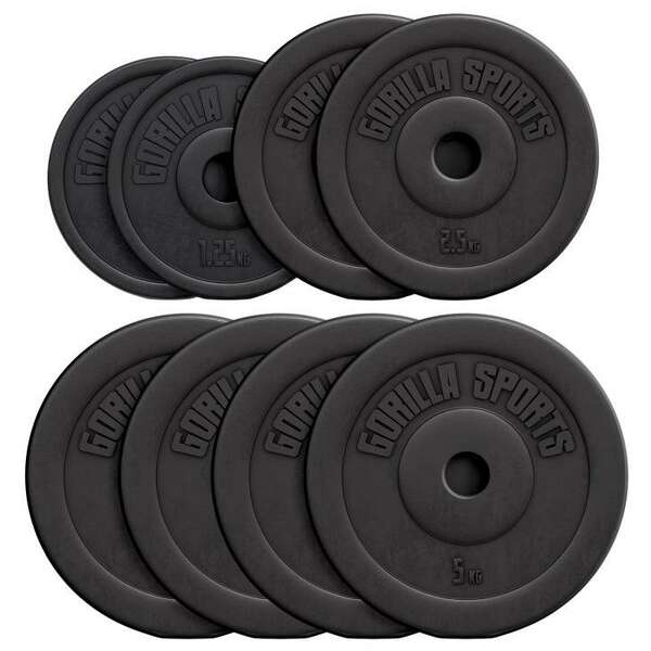 GORILLA SPORTS Set tegova oblozenih plastikom (27,5 kg)
