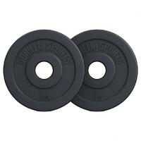 GORILLA SPORTS Set plasticnih olimpijskih tegova 10 kg (2 x 5 kg)