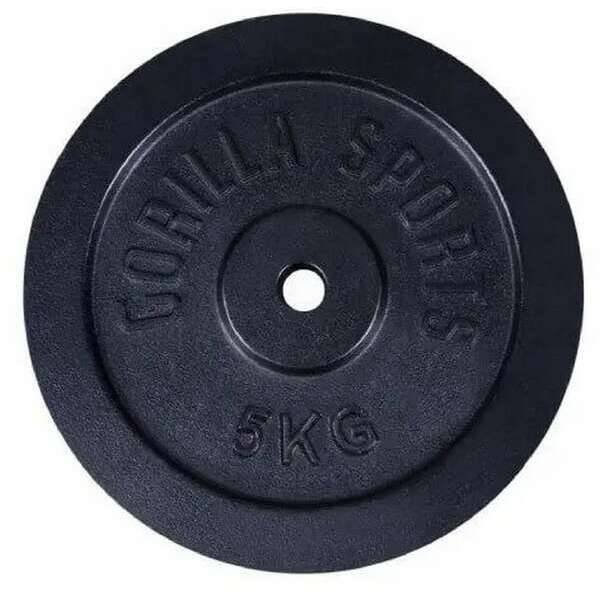 GORILLA SPORTS Teg od livenog gvozdja (5 kg / Crni)