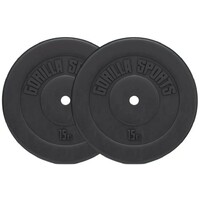 GORILLA SPORTS Set tegova oblozenih plastikom 30 kg (2 x 15 kg)