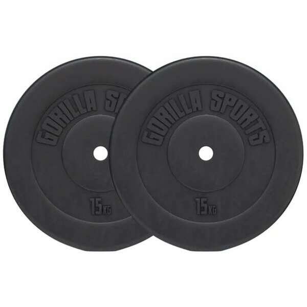 GORILLA SPORTS Set tegova oblozenih plastikom 30 kg (2 x 15 kg)