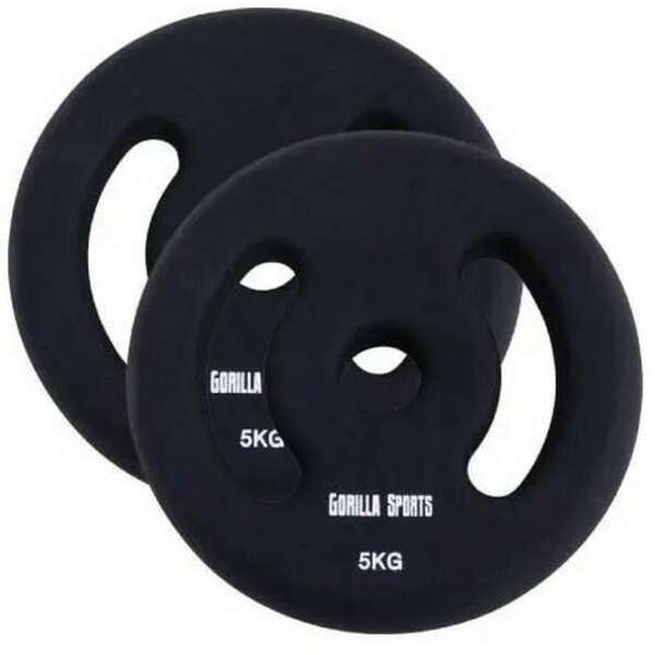 GORILLA SPORTS Set od 2 gumirana tega 30 mm (2 x 5 kg)