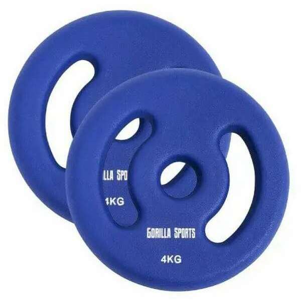 GORILLA SPORTS Set od 2 gumirana tega 30 mm (2 x 4 kg)