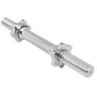 GORILLA SPORTS Kratka srebrna sipka za bucice (42 cm + 2 zvezdaste matice za zavrtanje)