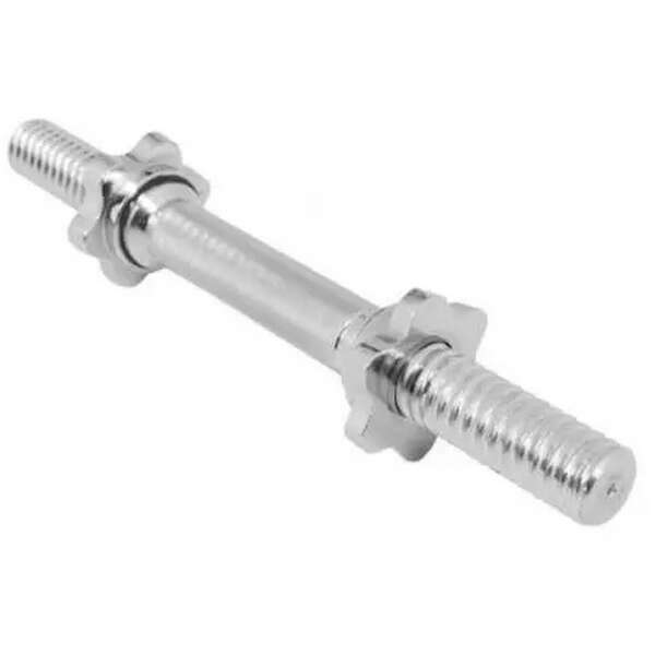 GORILLA SPORTS Kratka srebrna sipka za bucice (42 cm + 2 zvezdaste matice za zavrtanje)