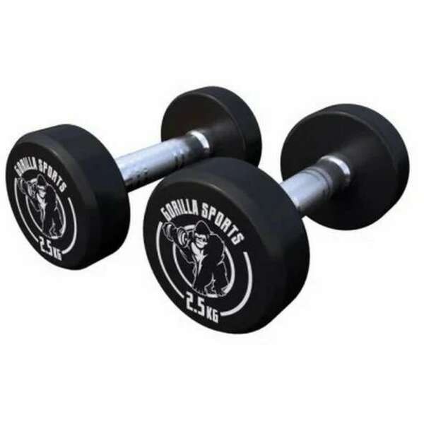 GORILLA SPORTS Okrugle gumirane bucice (2 x 2,5 kg)