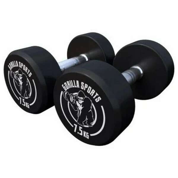 GORILLA SPORTS Okrugle gumirane bucice (2 x 7,5 kg)