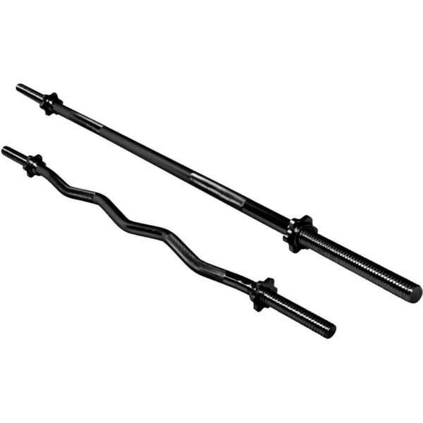 GORILLA SPORTS Duga ravna 170 cm + EZ sipka 120 cm (Crna)