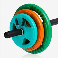 GORILLA SPORTS Sipka za aerobik sa tegovima i 2 sigurnosne opruge za diskove (20 kg)