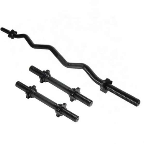 GORILLA SPORTS Kriva EZ sipka + 2 Kratke sipke sa zvezdastim maticama (Crna boja)