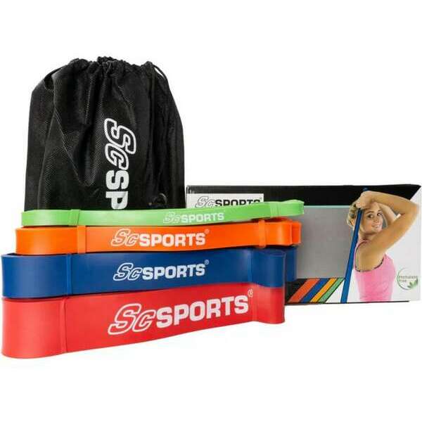 SCSPORTS Set elasticnih traka za vezbanje - sa vrecicom za odlaganje/nosenje