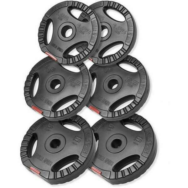 GORILLA SPORTS Set plasticnih tegova sa rukohvatima (17,5 kg)