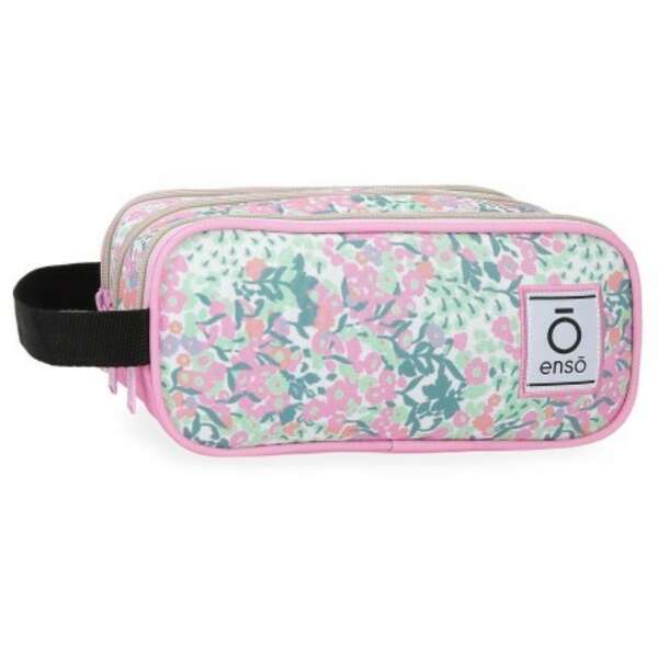 ENSO FLEUR zenski neseser sa 3 pregrade roze plava