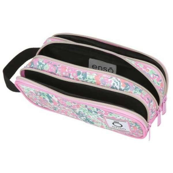 ENSO FLEUR zenski neseser sa 3 pregrade roze plava