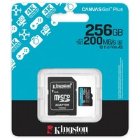 KINGSTON CanvasGo!Plus SDCG4, MicroSD 256GB + adapter, UHS-I, Class 10