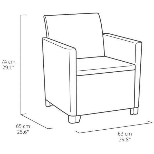 KETER Marie sa box stolom Vigo grafit