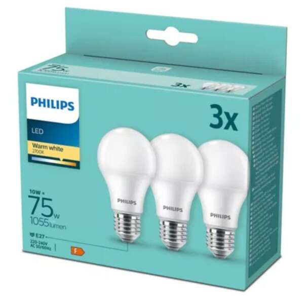 PHILIPS PS728    10W (75W) A60 E27 WW FR ND 3PF/6 DISC