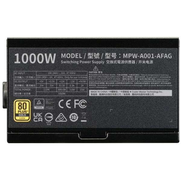 COOLER MASTER Elite Gold 1000W (MPW-A001-AFAG-BEU) 5Y