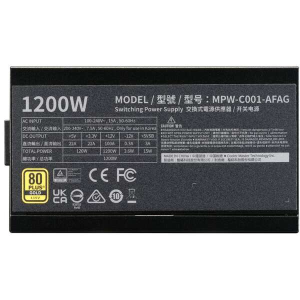 COOLER MASTER Elite Gold 1200W (MPW-C001-AFAG-BEU) 5Y
