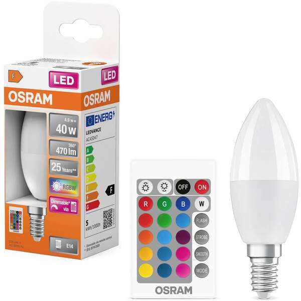 OSRAM   RGB daljinski E14 4.9W 2700k dim