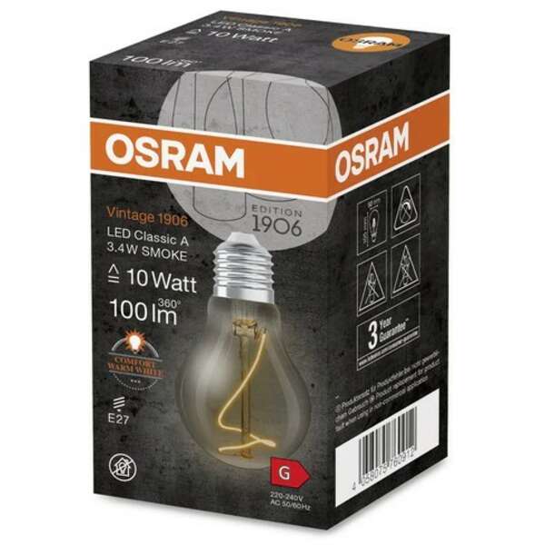 LEDVANCE  VINTAGE 1906 LED lampa boja dima 3,4W E27