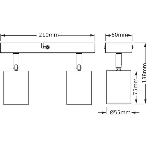 OSRAM  LED Spot lampa Elemental 2XGU10, crna