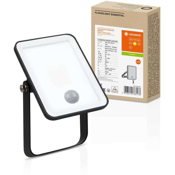 LEDVANCE Reflektor  Essential Sensor 10W 3000K crni