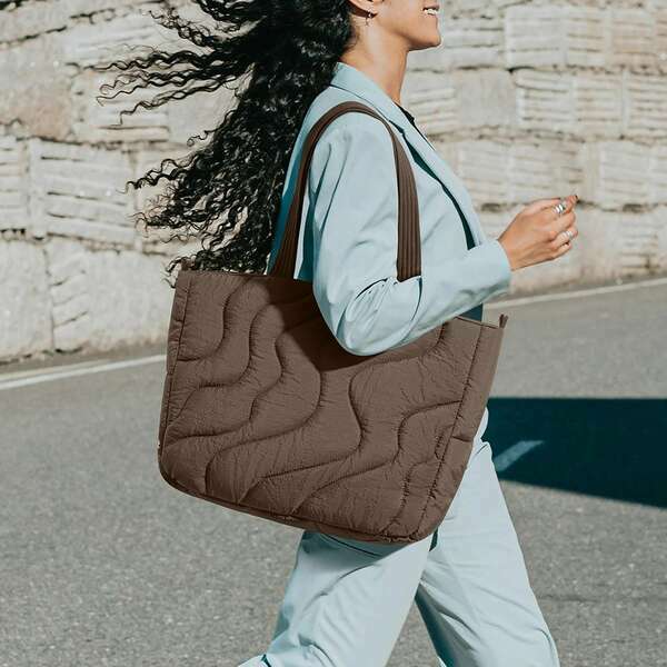 TOMTOC TERRA T38 PUFFY LAPTOP TOTE BAG EARTHSHADE 16