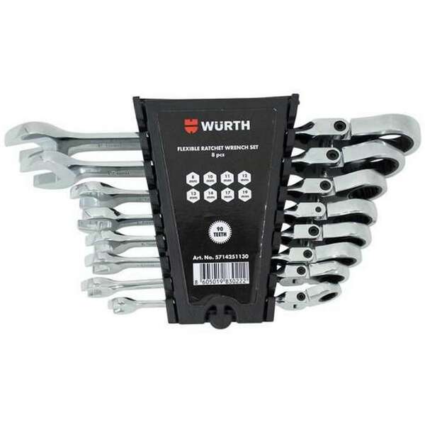 WURTH Set okasto-viljuskastih klju. flex.racna, 8 kom