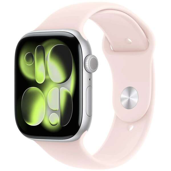 APPLE Watch 46mm Sport Band: Soft Pink Sport Band - S/M (SEASONAL) mhyf4zm/a