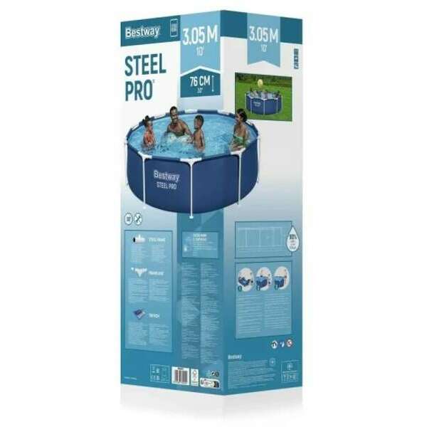 BESTWAY Steel Pro Frame Pool sa metalnim ramom 305×76 cm set sa pumpom