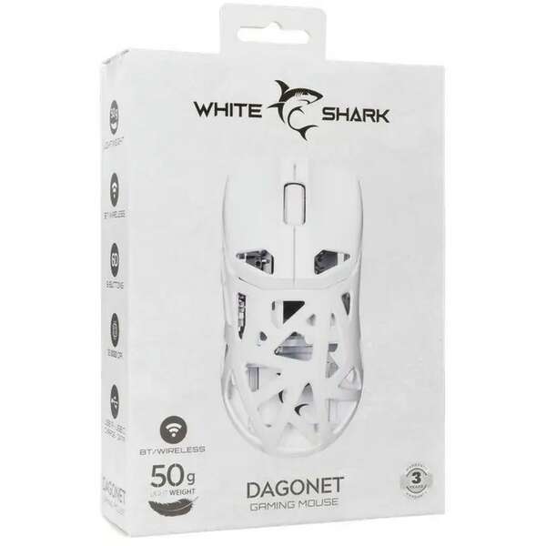 WHITE SHARK WGM 5019 DAGONET, BT/Wireless Mouse White