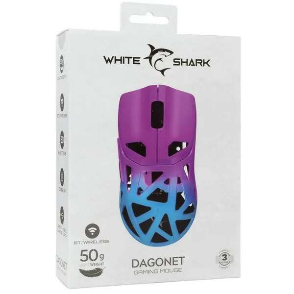 WHITE SHARK WGM 5019 DAGONET, BT/Wireless Mouse Blue/Purple